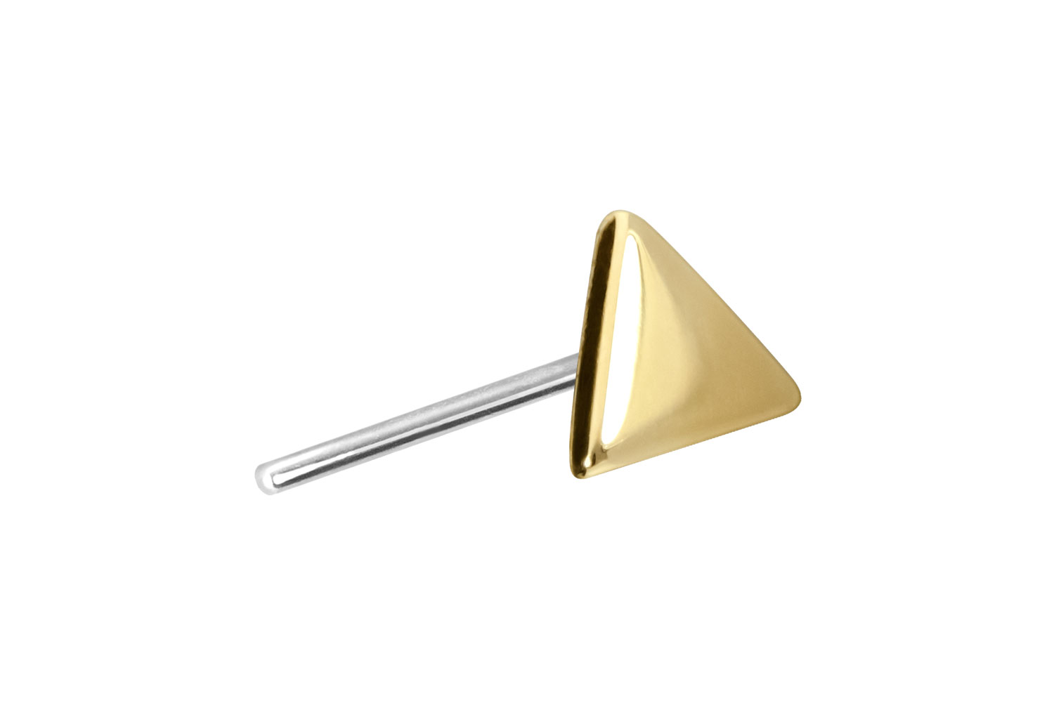 14 Karat Gold Aufsatz mit Titan Push Pin DREIECK von Piercingline